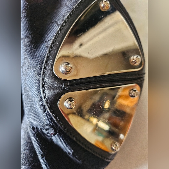 🔥SOLD🔥GUCCI Black GG Fabric Medium Babouska Indy Top Handle Bag - Picture 7 of 17